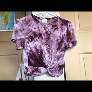 Cropped tie dye tee